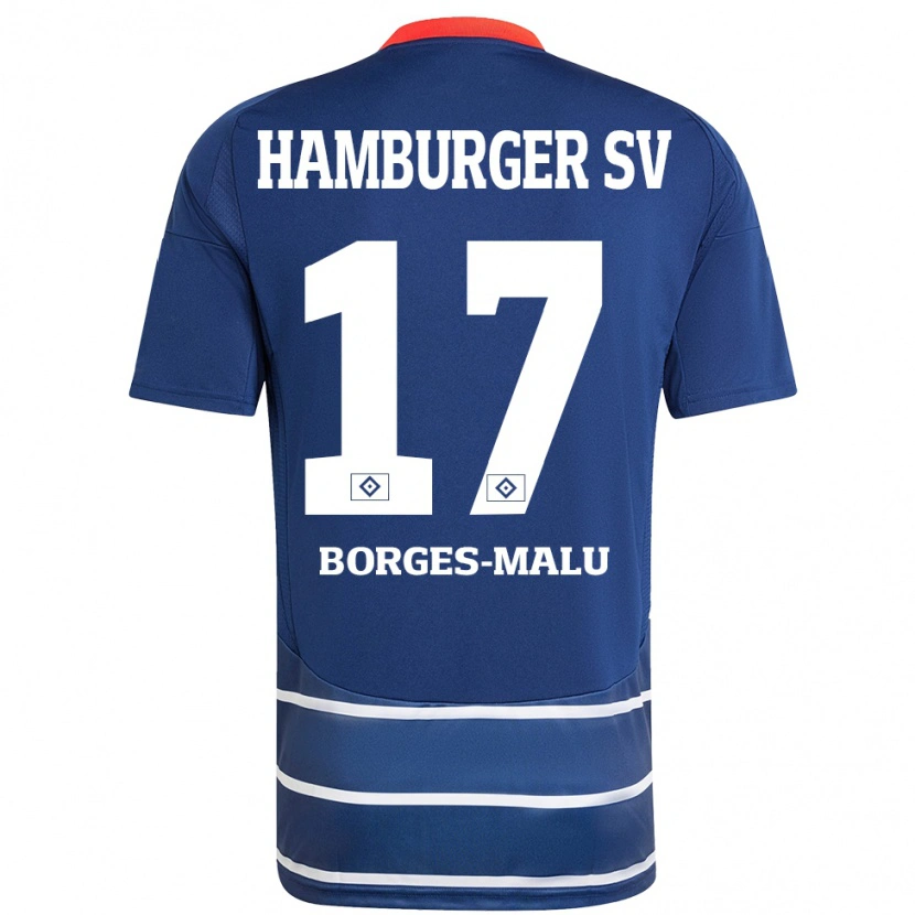 Danxen Kinderen Louis Borges-Malu #17 Donkerblauw Uitshirt Uittenue 2024/25 T-Shirt