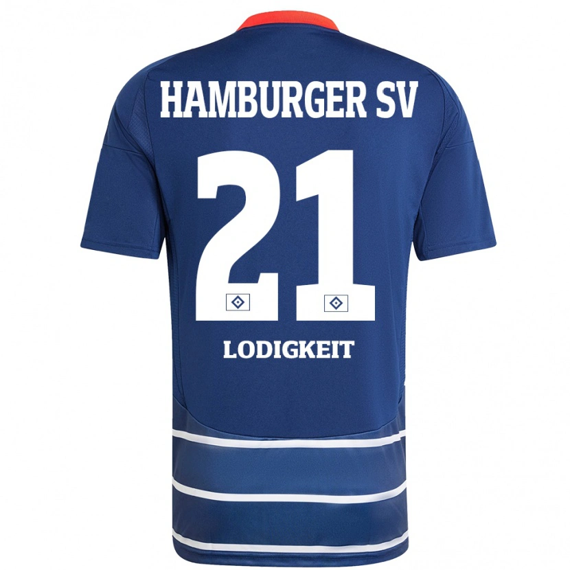 Danxen Kinderen Luis Lodigkeit #21 Donkerblauw Uitshirt Uittenue 2024/25 T-Shirt