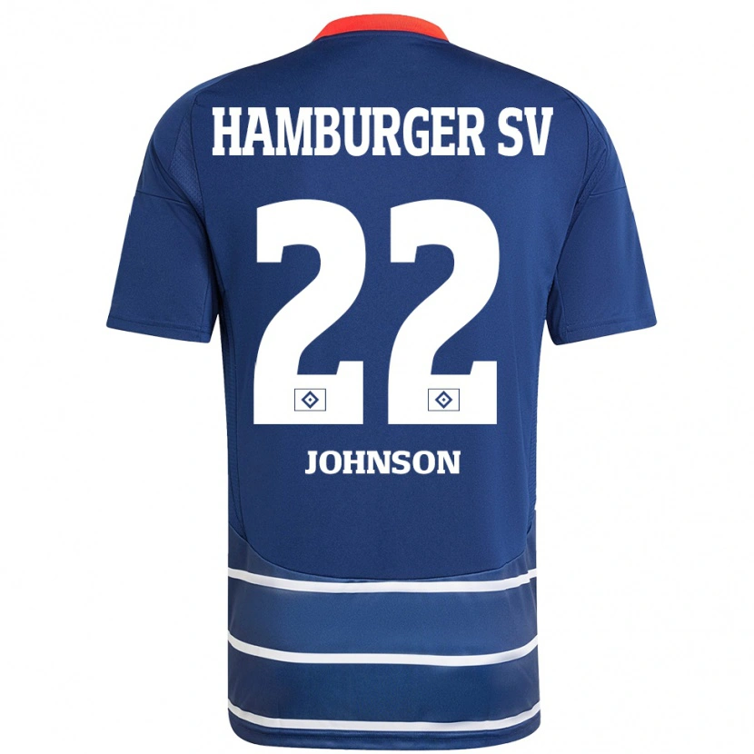 Danxen Kinderen Emmanuel Johnson #22 Donkerblauw Uitshirt Uittenue 2024/25 T-Shirt