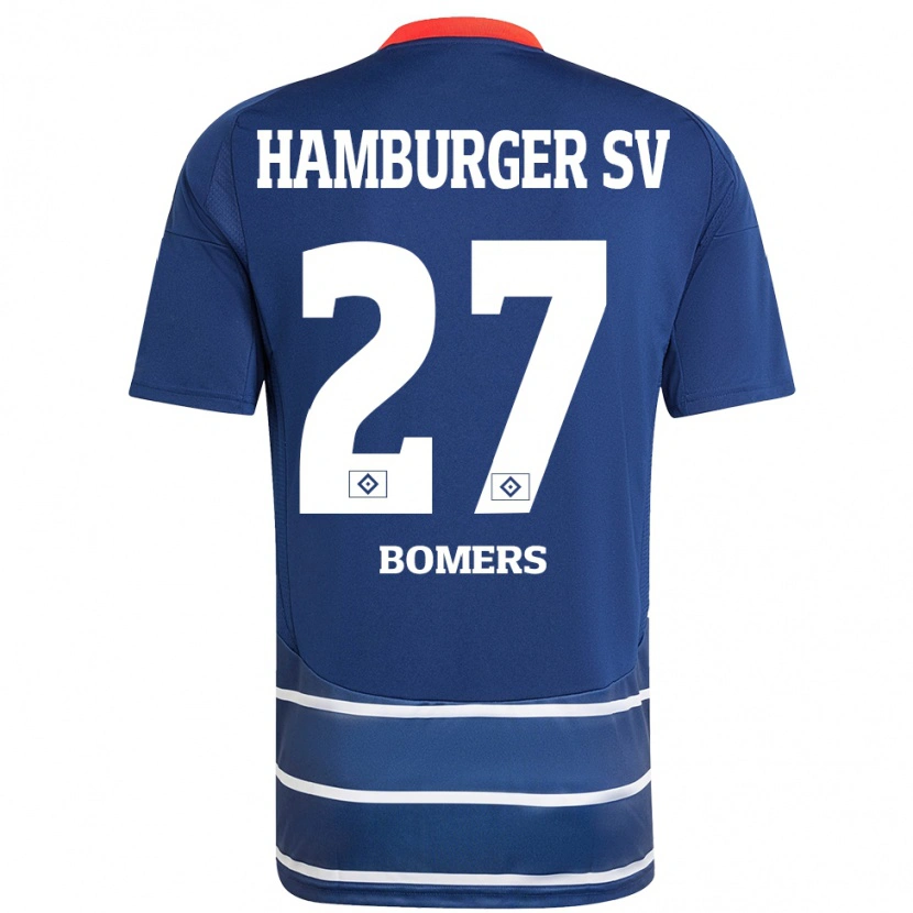Danxen Kinderen Henrik Bomers #27 Donkerblauw Uitshirt Uittenue 2024/25 T-Shirt