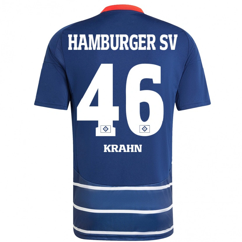 Danxen Kinderen Elijah Krahn #46 Donkerblauw Uitshirt Uittenue 2024/25 T-Shirt