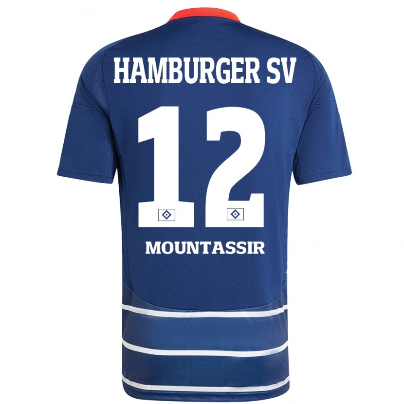 Danxen Kinderen Youssef Mountassir #12 Donkerblauw Uitshirt Uittenue 2024/25 T-Shirt
