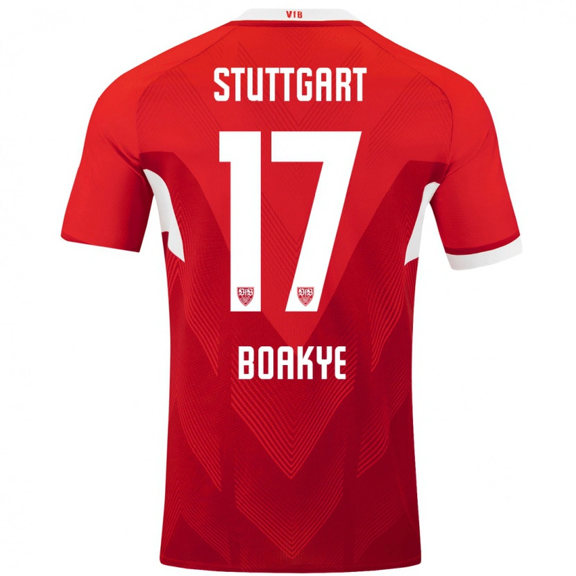 Danxen Kinderen Maurice Boakye #17 Rood Wit Uitshirt Uittenue 2024/25 T-Shirt