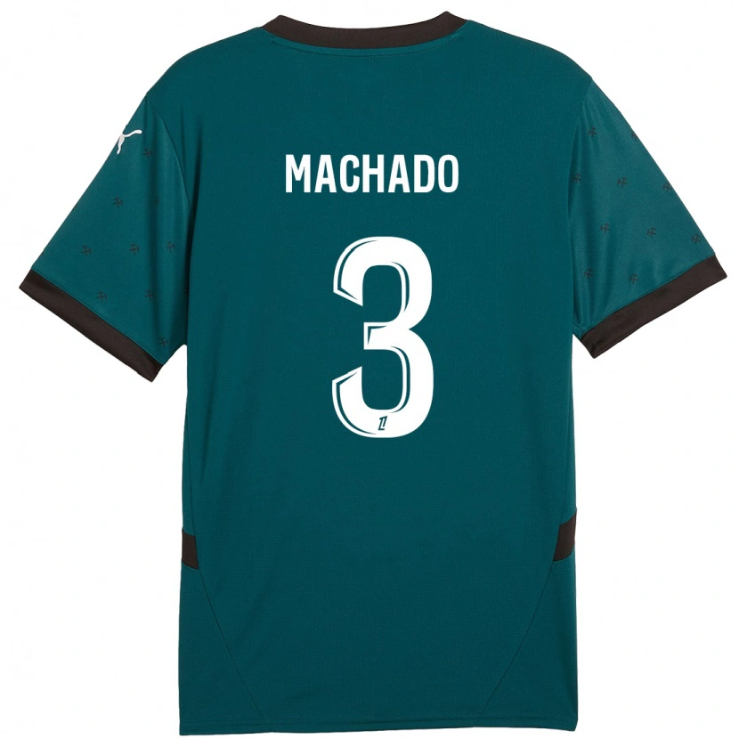 Danxen Kinderen Deiver Machado #3 Donkergroen Uitshirt Uittenue 2024/25 T-Shirt