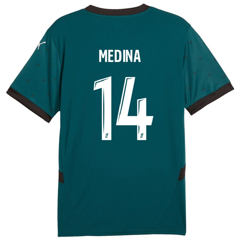 Danxen Kinderen Facundo Medina #14 Donkergroen Uitshirt Uittenue 2024/25 T-Shirt