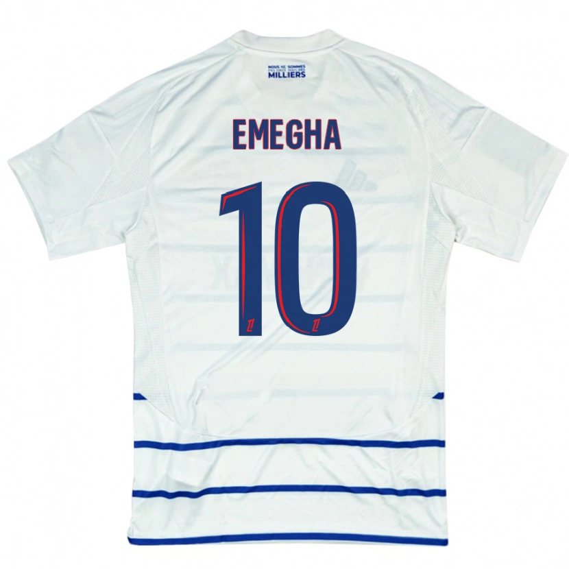 Danxen Kinderen Emanuel Emegha #10 Wit Blauw Uitshirt Uittenue 2024/25 T-Shirt