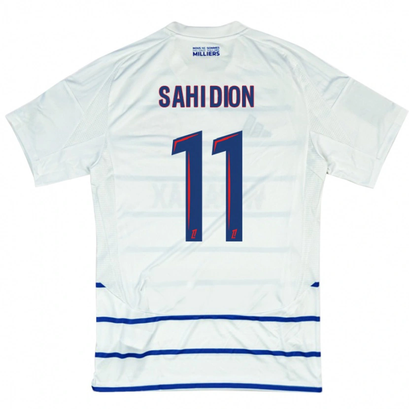 Danxen Kinderen Moïse Sahi Dion #11 Wit Blauw Uitshirt Uittenue 2024/25 T-Shirt