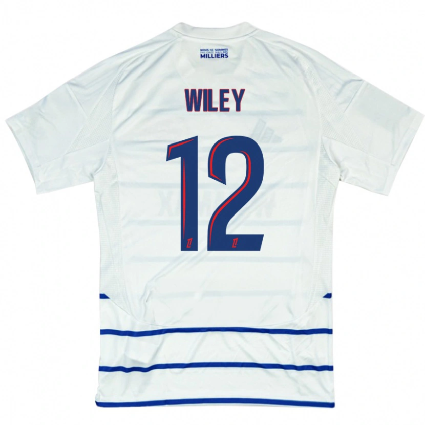 Danxen Kinderen Caleb Wiley #12 Wit Blauw Uitshirt Uittenue 2024/25 T-Shirt
