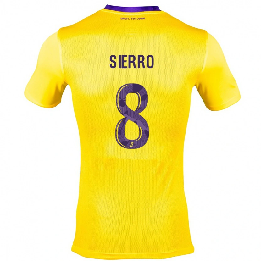 Danxen Kinderen Vincent Sierro #8 Geel Paars Uitshirt Uittenue 2024/25 T-Shirt