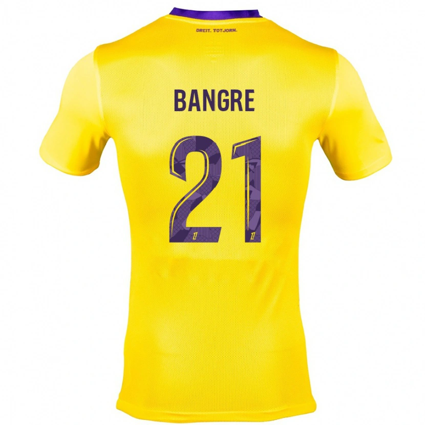 Danxen Kinderen Mamady Bangré #21 Geel Paars Uitshirt Uittenue 2024/25 T-Shirt