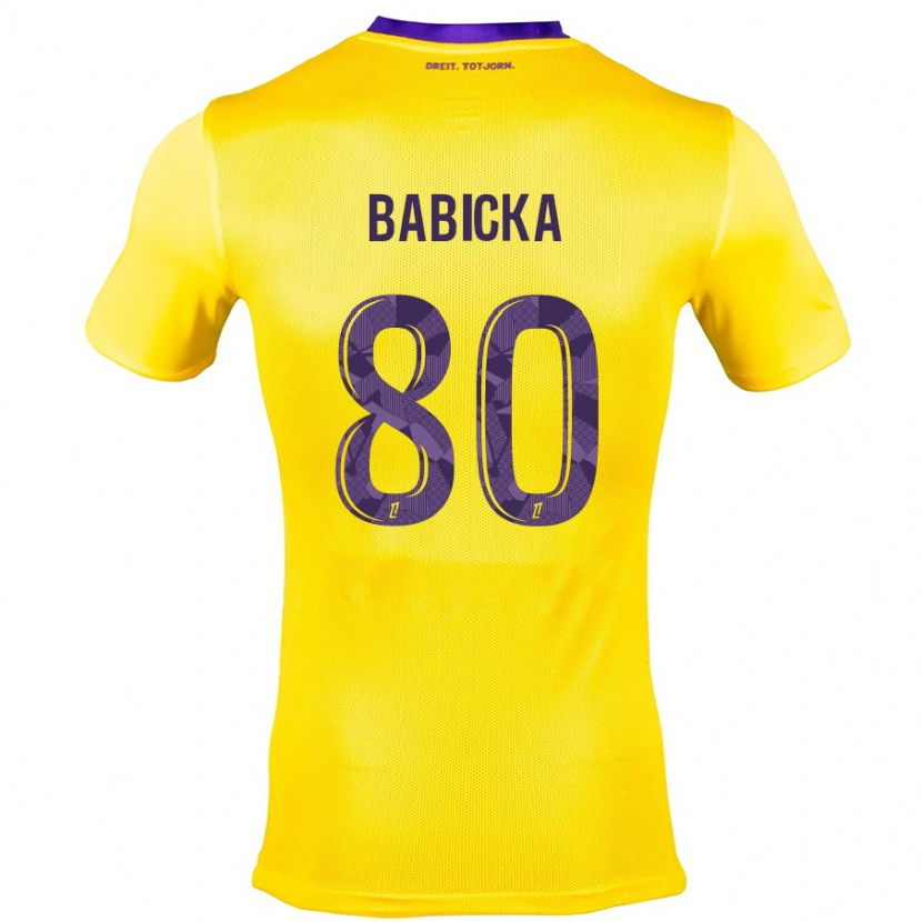 Danxen Kinderen Shavy Babicka #80 Geel Paars Uitshirt Uittenue 2024/25 T-Shirt