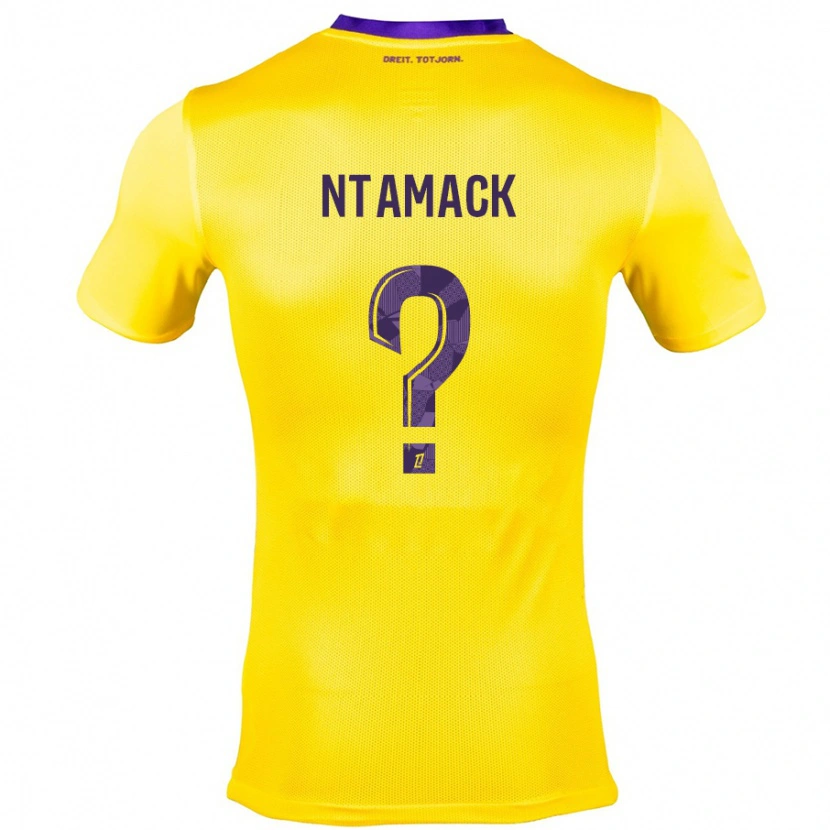 Danxen Kinderen Alexis Ntamack #0 Geel Paars Uitshirt Uittenue 2024/25 T-Shirt