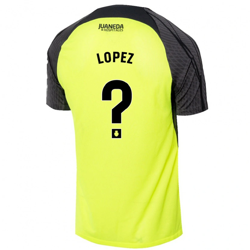 Danxen Kinderen Marc López #0 Fluorescerend Groen Zwart Uitshirt Uittenue 2024/25 T-Shirt