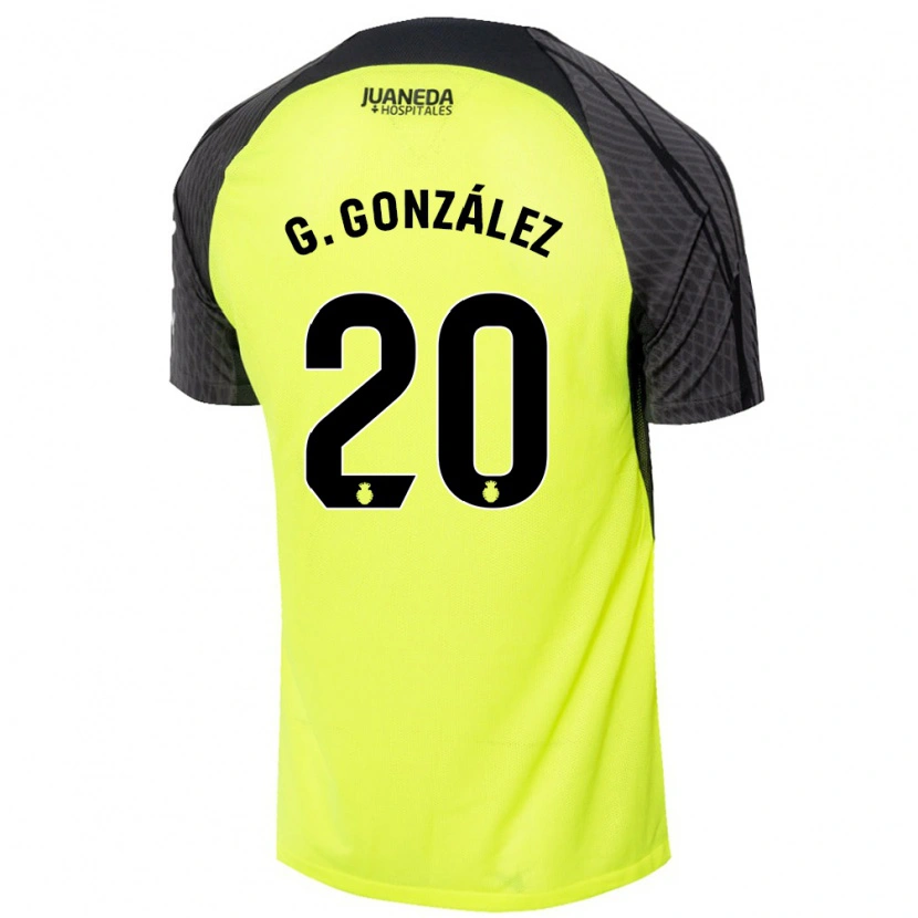 Danxen Kinderen Giovanni González #20 Fluorescerend Groen Zwart Uitshirt Uittenue 2024/25 T-Shirt