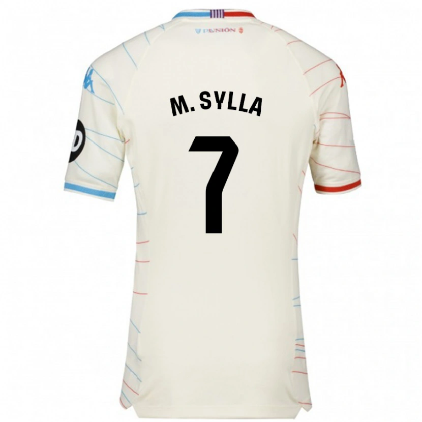 Danxen Kinderen Mamadou Sylla #7 Wit Rood Blauw Uitshirt Uittenue 2024/25 T-Shirt