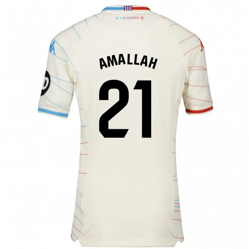 Danxen Kinderen Selim Amallah #21 Wit Rood Blauw Uitshirt Uittenue 2024/25 T-Shirt