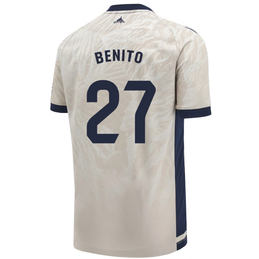 Danxen Kinderen Iker Benito #27 Lichtgrijs Uitshirt Uittenue 2024/25 T-Shirt