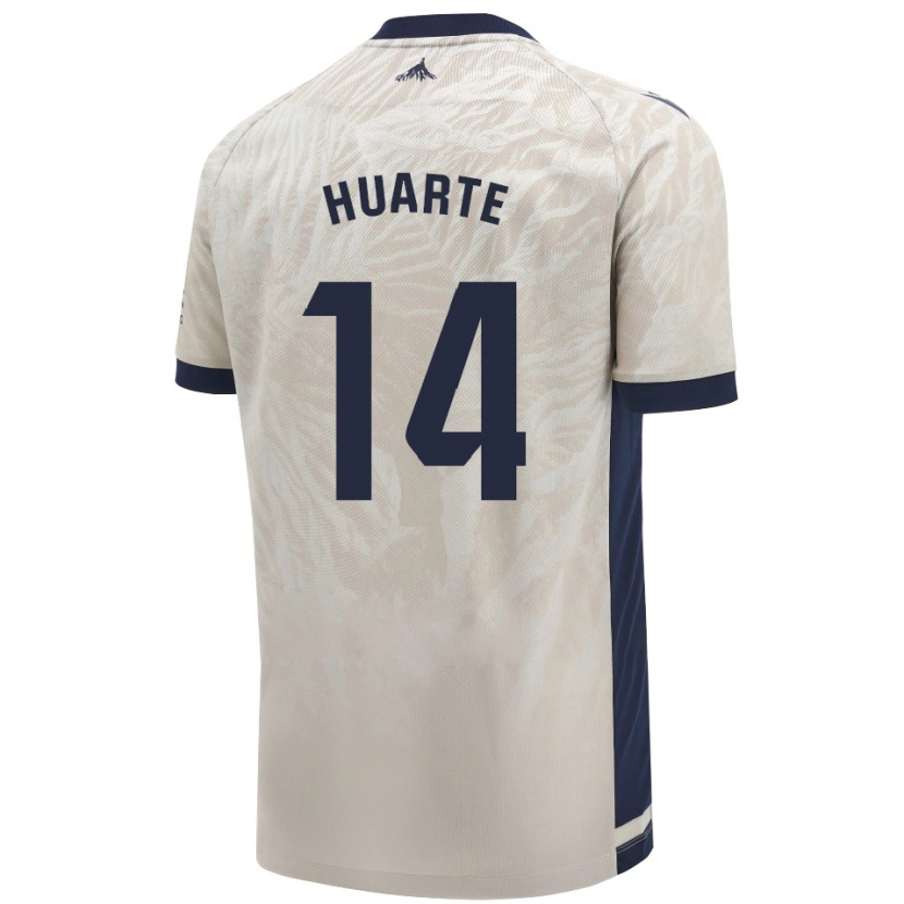 Danxen Kinderen Xabi Huarte #14 Lichtgrijs Uitshirt Uittenue 2024/25 T-Shirt