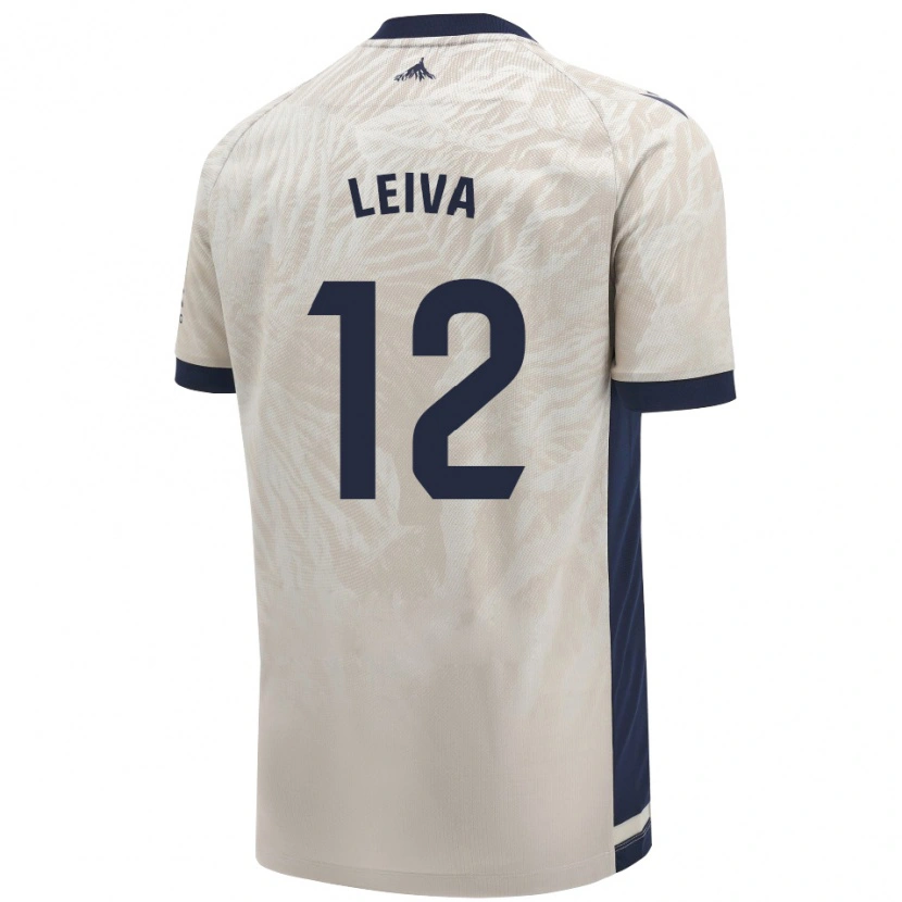 Danxen Kinderen Álvaro Leiva #12 Lichtgrijs Uitshirt Uittenue 2024/25 T-Shirt