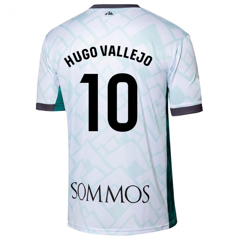 Danxen Kinderen Hugo Vallejo #10 Wit Groen Uitshirt Uittenue 2024/25 T-Shirt