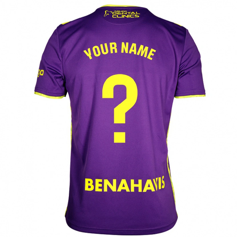 Danxen Kinderen Uw Naam #0 Paars Geel Uitshirt Uittenue 2024/25 T-Shirt