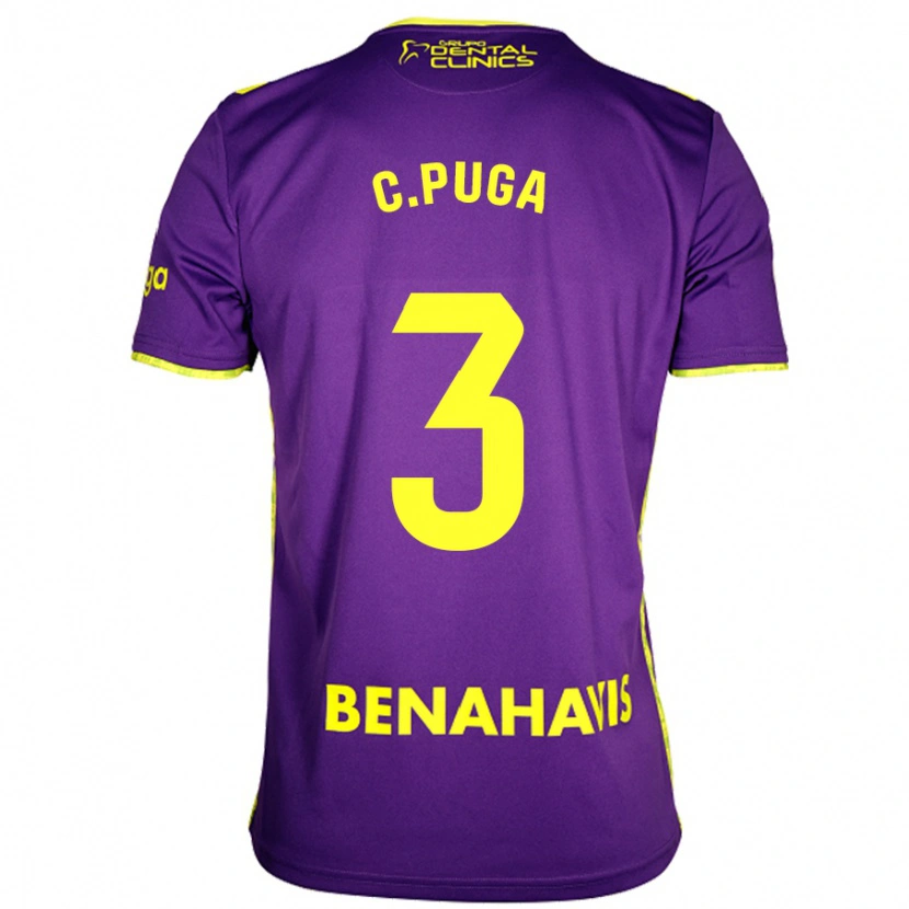 Danxen Kinderen Carlos Puga #3 Paars Geel Uitshirt Uittenue 2024/25 T-Shirt