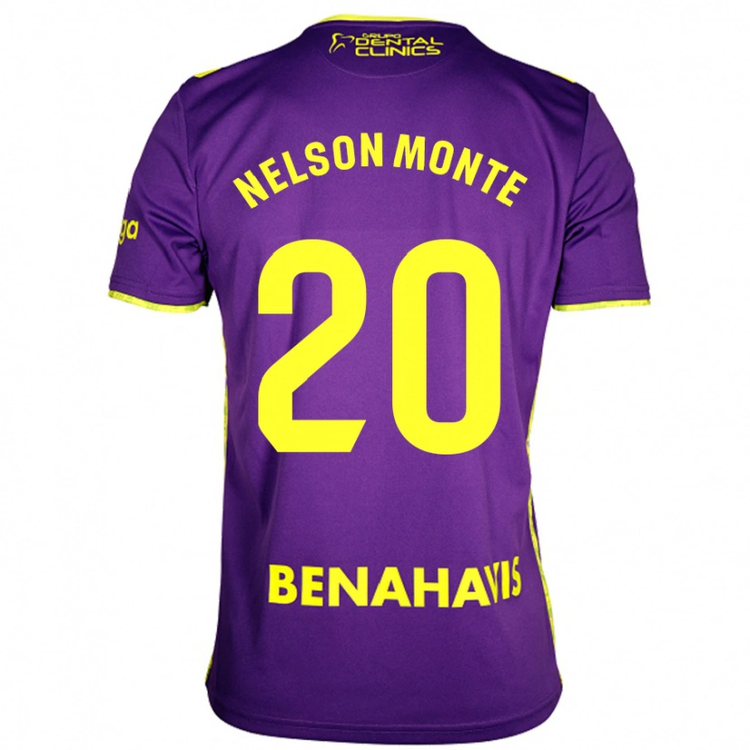Danxen Kinderen Nélson Monte #20 Paars Geel Uitshirt Uittenue 2024/25 T-Shirt