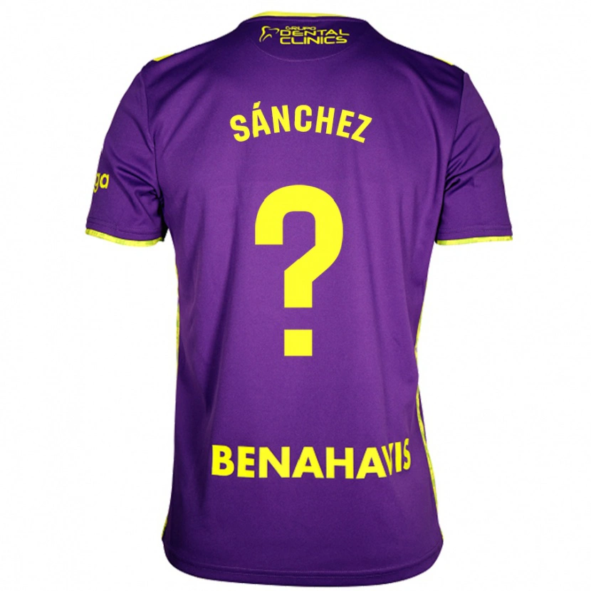 Danxen Kinderen Álvaro Sánchez #0 Paars Geel Uitshirt Uittenue 2024/25 T-Shirt