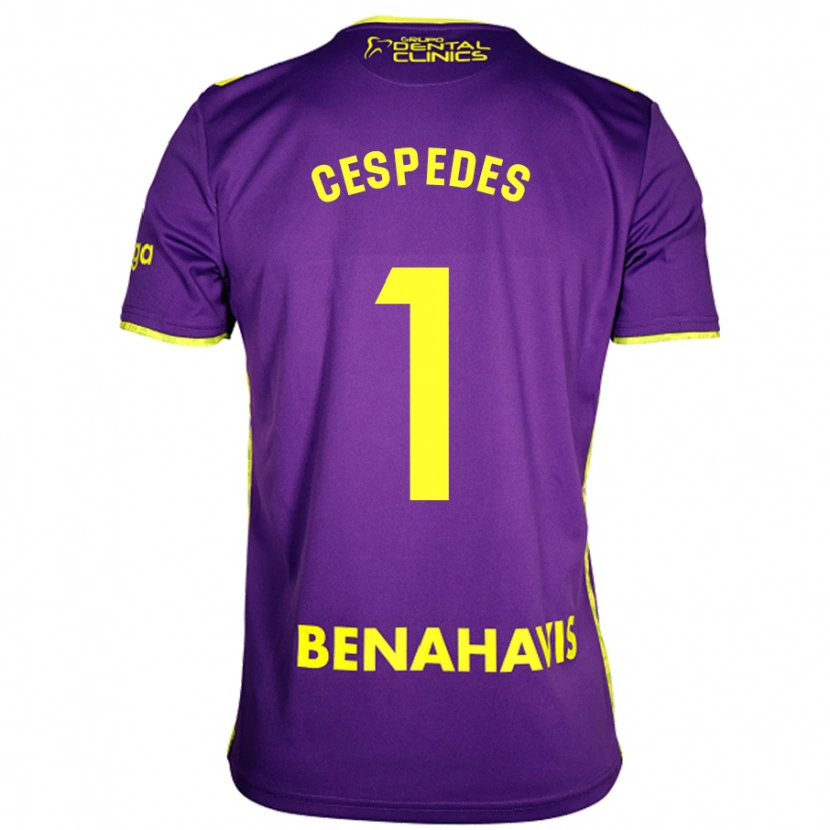Danxen Kinderen Andrés Céspedes #1 Paars Geel Uitshirt Uittenue 2024/25 T-Shirt