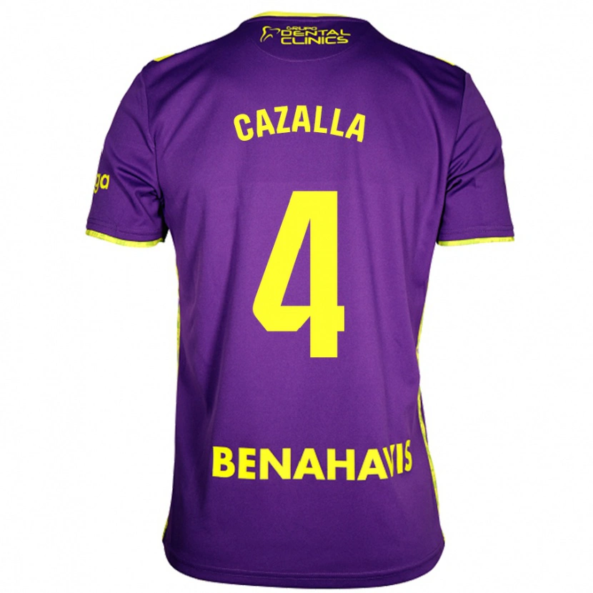 Danxen Kinderen Marta Cazalla #4 Paars Geel Uitshirt Uittenue 2024/25 T-Shirt