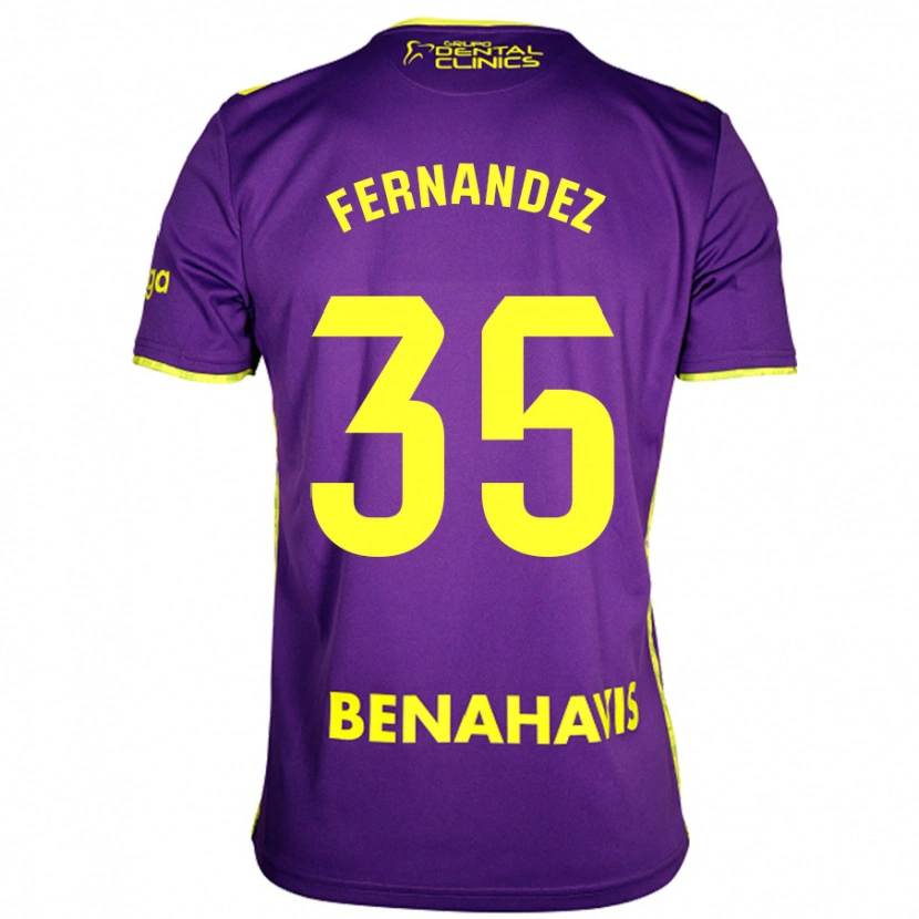 Danxen Kinderen Inés Fernández #35 Paars Geel Uitshirt Uittenue 2024/25 T-Shirt