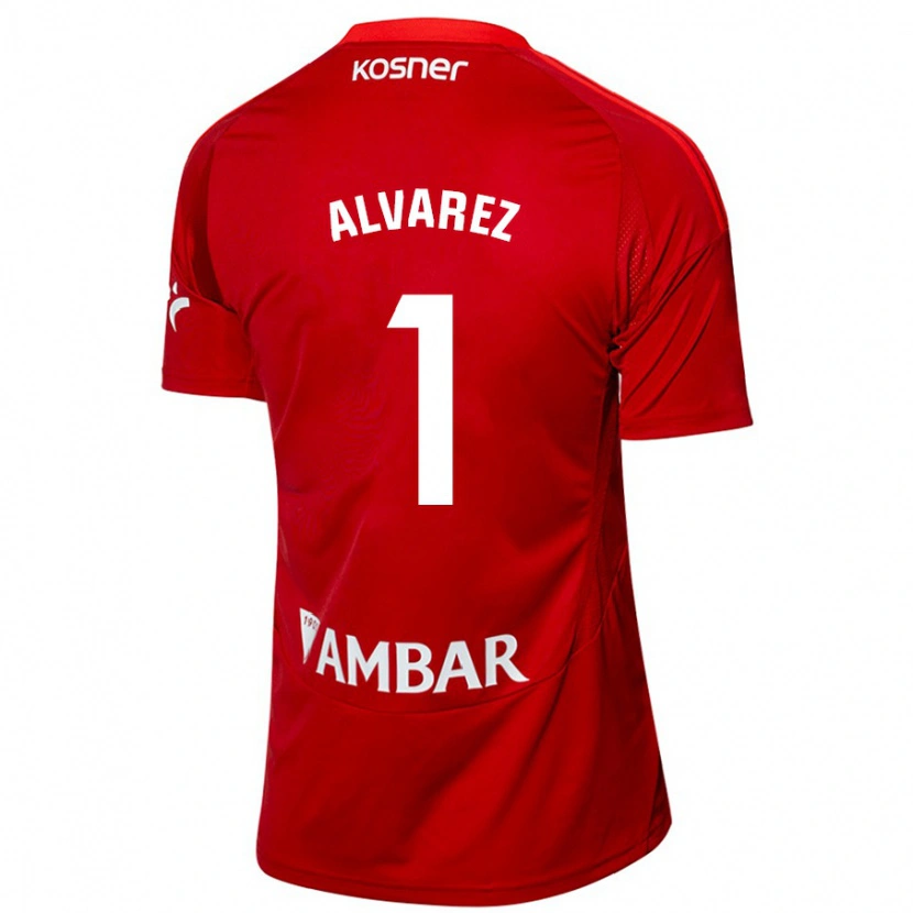 Danxen Kinderen Cristian Álvarez #1 Wit Blauw Uitshirt Uittenue 2024/25 T-Shirt