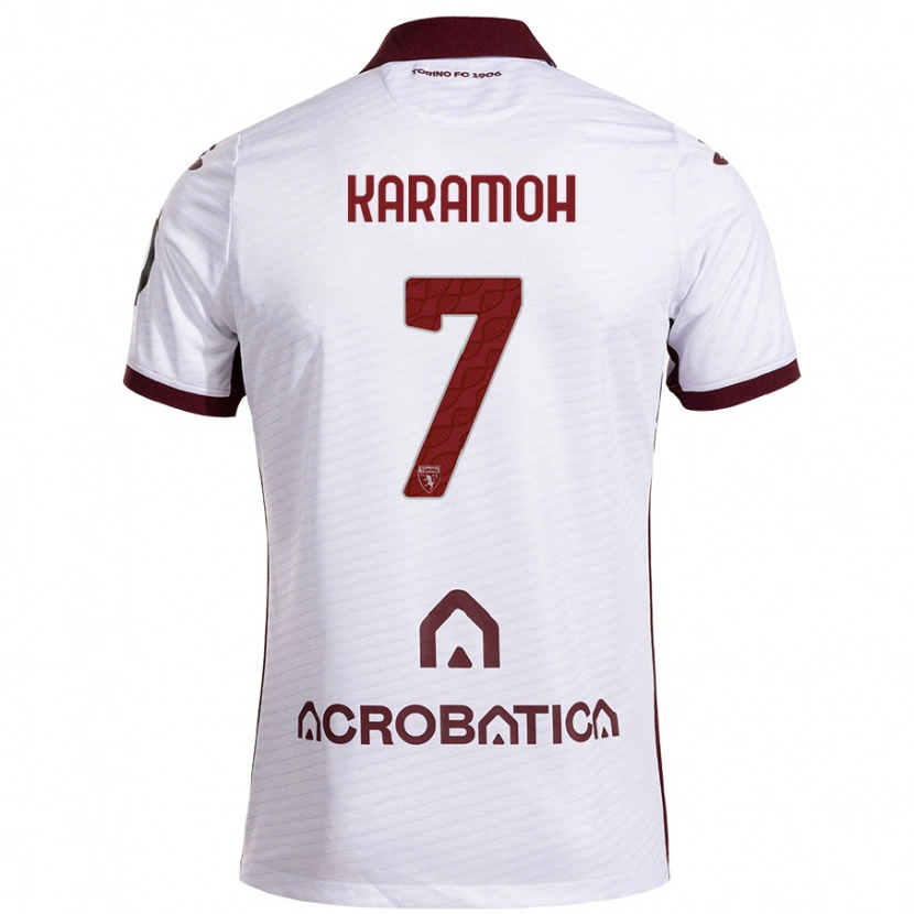 Danxen Kinderen Yann Karamoh #7 Wit Kastanjebruin Uitshirt Uittenue 2024/25 T-Shirt