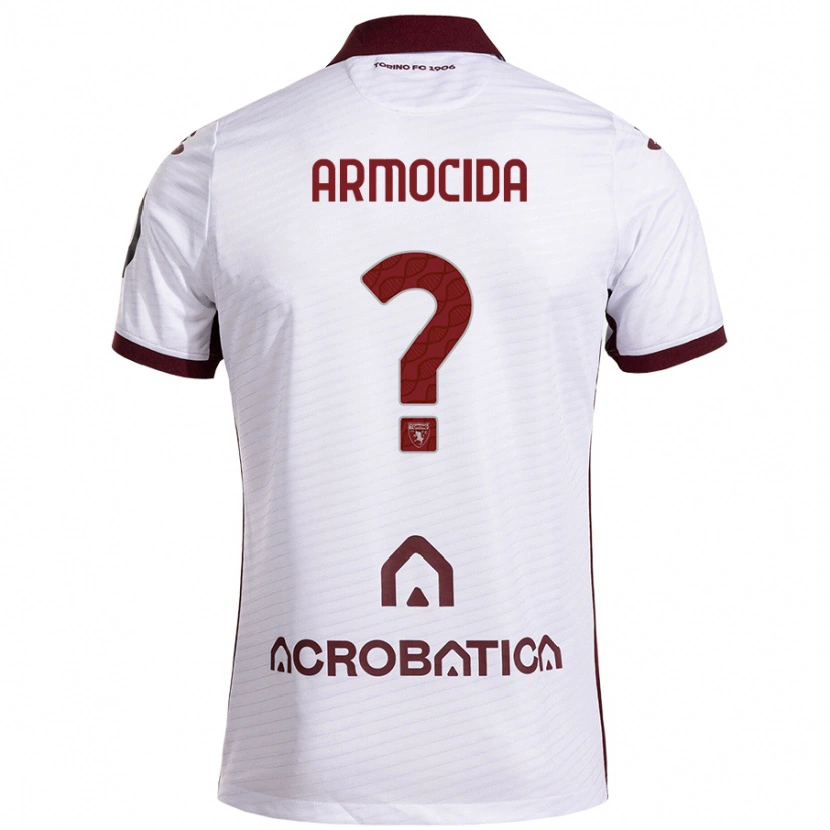 Danxen Kinderen Simone Armocida #0 Wit Kastanjebruin Uitshirt Uittenue 2024/25 T-Shirt