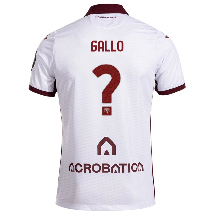 Danxen Kinderen Tommaso Gallo #0 Wit Kastanjebruin Uitshirt Uittenue 2024/25 T-Shirt