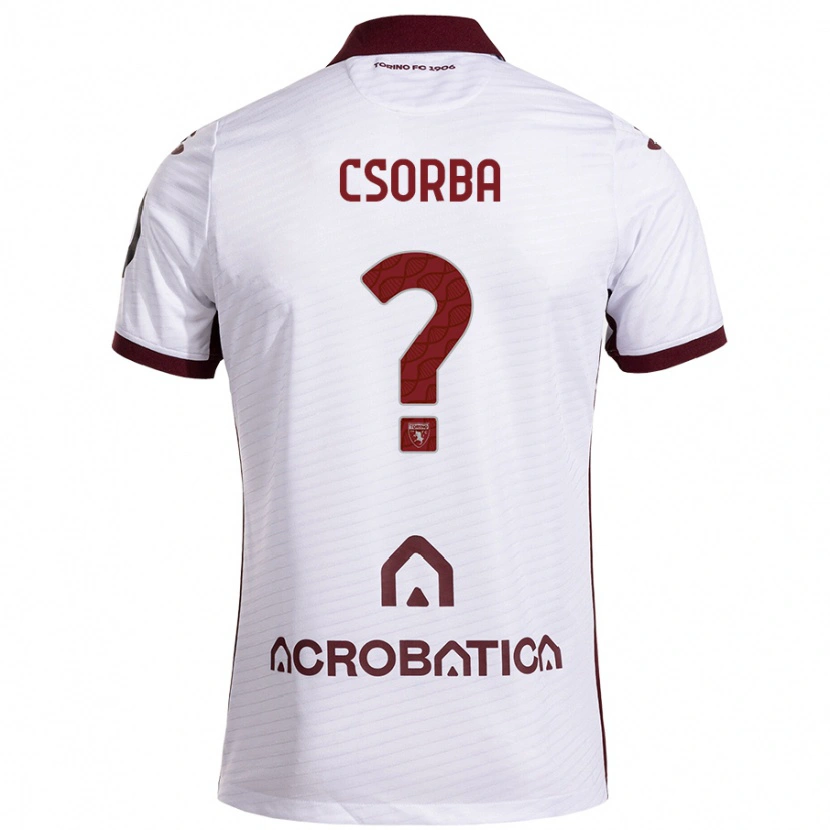 Danxen Kinderen Noel Csorba #0 Wit Kastanjebruin Uitshirt Uittenue 2024/25 T-Shirt