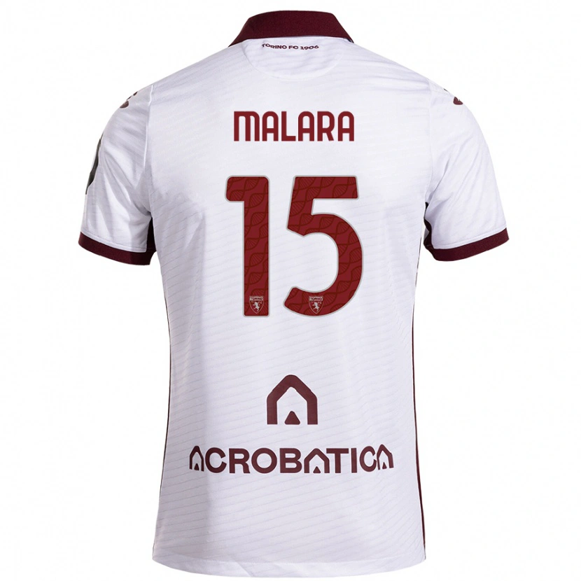 Danxen Kinderen Sara Malara #15 Wit Kastanjebruin Uitshirt Uittenue 2024/25 T-Shirt