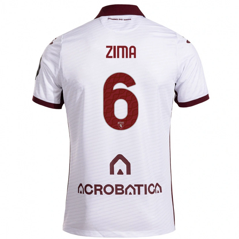 Danxen Kinderen David Zima #6 Wit Kastanjebruin Uitshirt Uittenue 2024/25 T-Shirt