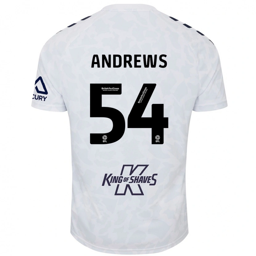 Danxen Kinderen Kai Andrews #54 Wit Uitshirt Uittenue 2024/25 T-Shirt