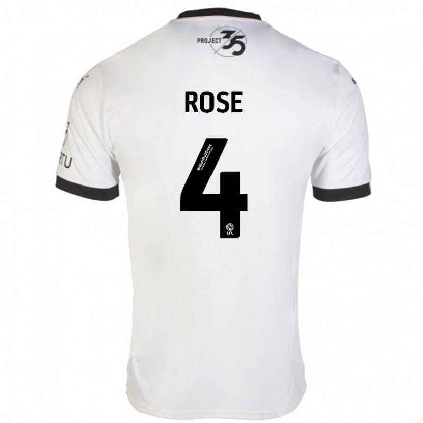 Danxen Kinderen Jemma Rose #4 Wit Zwart Uitshirt Uittenue 2024/25 T-Shirt
