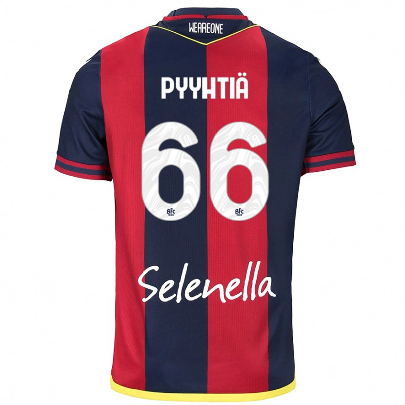 Danxen Heren Niklas Pyyhtiä #66 Rood Koningsblauw Thuisshirt Thuistenue 2024/25 T-Shirt