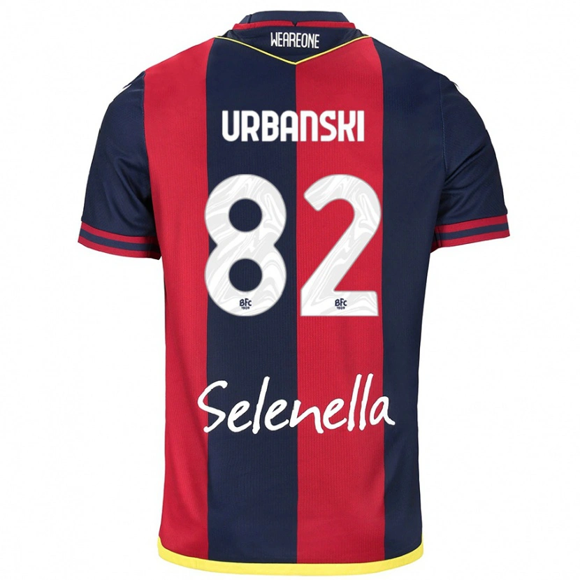 Danxen Heren Kacper Urbanski #82 Rood Koningsblauw Thuisshirt Thuistenue 2024/25 T-Shirt
