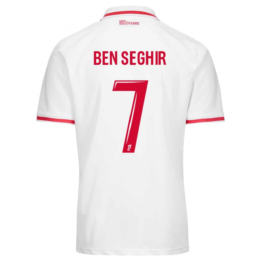 Danxen Heren Eliesse Ben Seghir #7 Wit Rood Thuisshirt Thuistenue 2024/25 T-Shirt