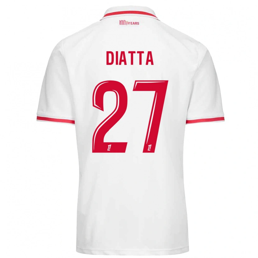 Danxen Heren Krépin Diatta #27 Wit Rood Thuisshirt Thuistenue 2024/25 T-Shirt