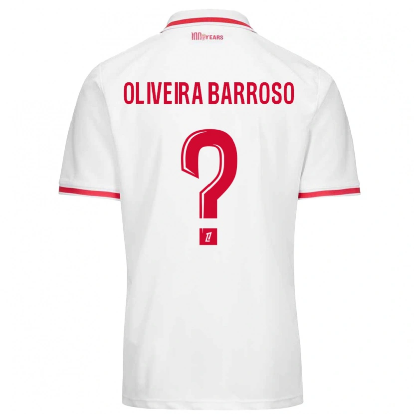 Danxen Heren Mickael Oliveira Barroso #0 Wit Rood Thuisshirt Thuistenue 2024/25 T-Shirt