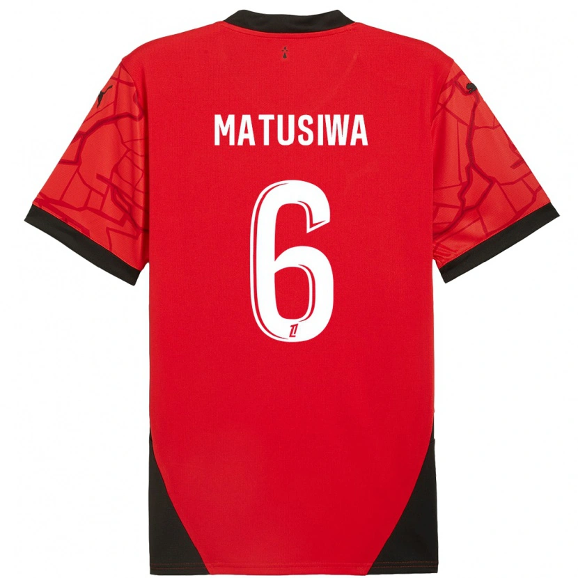 Danxen Heren Azor Matusiwa #6 Rood Zwart Thuisshirt Thuistenue 2024/25 T-Shirt