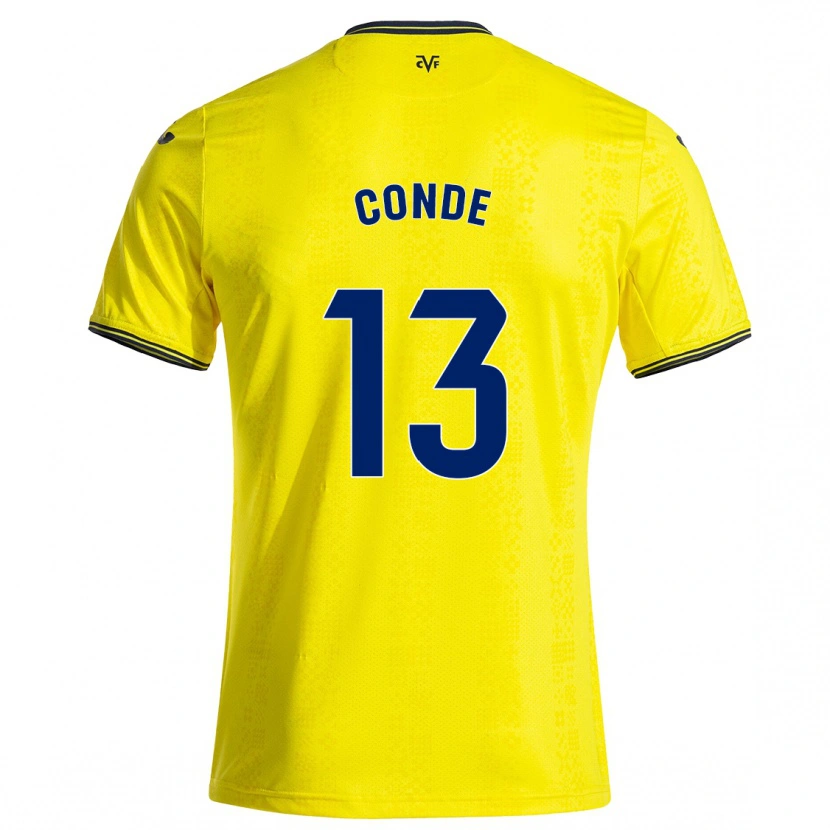 Danxen Heren Diego Conde #13 Geel Zwart Thuisshirt Thuistenue 2024/25 T-Shirt