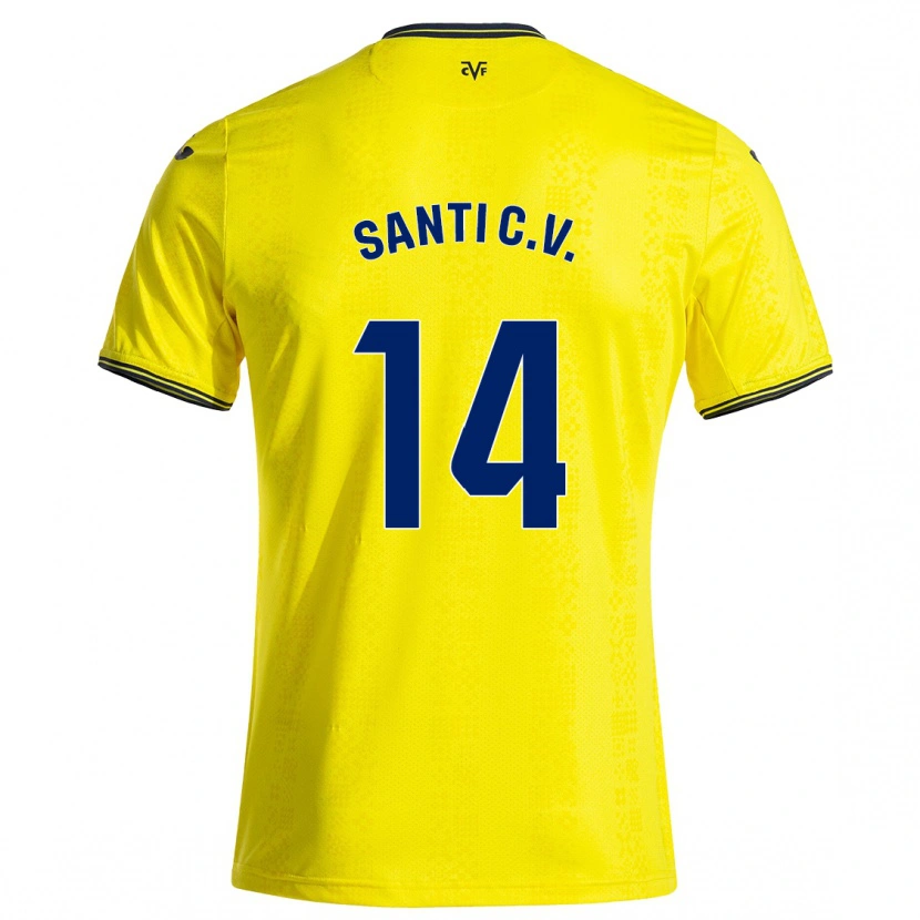 Danxen Heren Santi Comesaña #14 Geel Zwart Thuisshirt Thuistenue 2024/25 T-Shirt