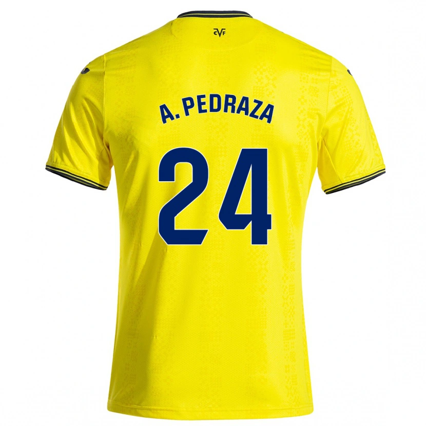 Danxen Heren Alfonso Pedraza #24 Geel Zwart Thuisshirt Thuistenue 2024/25 T-Shirt