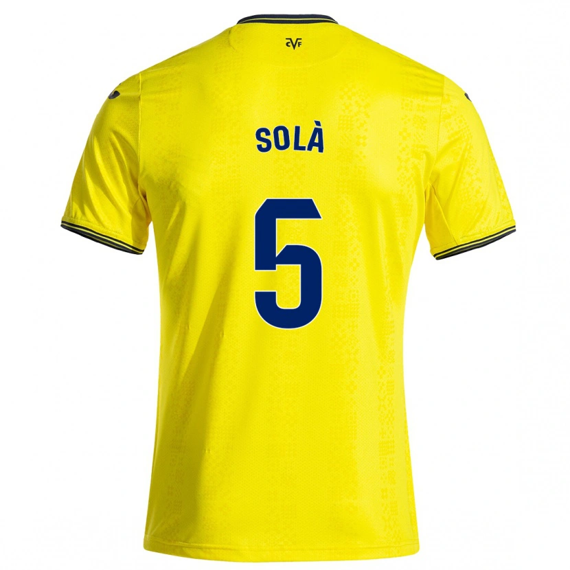 Danxen Heren Arnau Solà #5 Geel Zwart Thuisshirt Thuistenue 2024/25 T-Shirt
